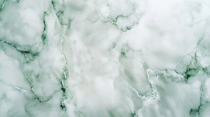 Clean white marble background with light green veins, fresh and natural