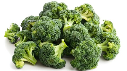 Fresh Green Broccoli Florets on Wooden Table Healthy Organic Vegetable Meal Ingredient