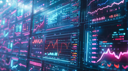 Digital marketing data visualization with graphs and charts
