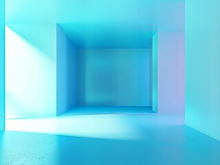 Fototapeta premium Gradient aqua blue background studio 