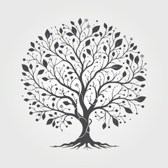 silhouette tree line drawing set, Side view, set of graphics trees elements outline symbol for architecture and landscape design drawing. Vector illustration in stroke fill in white. 