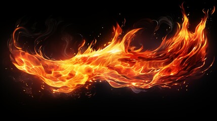 Fototapeta premium Dynamic and Intense Fire with Swirling Flames and Glowing Embers