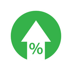 Obraz premium Arrow up with percentage icon