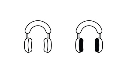Headphone icon design with white background stock illustration