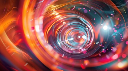 Obraz premium The colors of the quarks seem to blend and swirl together as the proton and neutron collide creating a visually captivating effect.