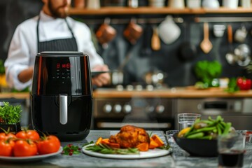 chef demo various recipes using air fryer