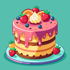 Birthday cake vector illustration 