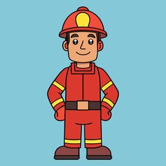 vector illustration of firefighter