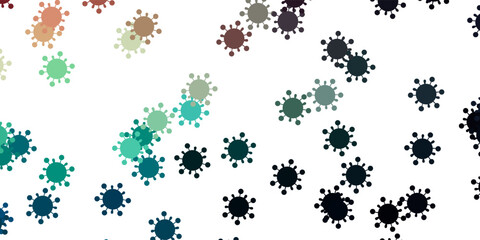 Light blue, red vector pattern with coronavirus elements.