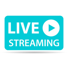 Live streaming shadow icon, stream button digital design, web player vector illustration