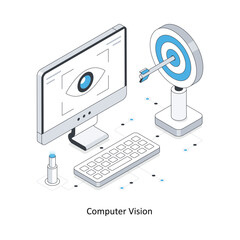 Computer Vision isometric stock illustration. EPS File stock illustration
