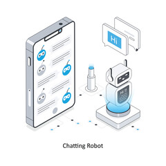 Chatting Robot isometric stock illustration. EPS File stock illustration