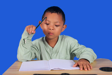 cleft lip children are studying, writing doing assignments
