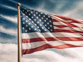 Waving USA national flag. America national flag waving. Make America great again.