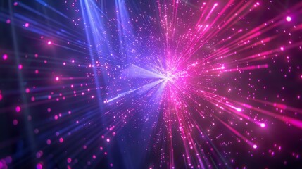 Obraz premium A mesmerizing laser show mesmerizes the crowd as they cheer and dance along.