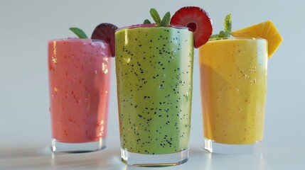 Tropical Fruit Smoothies Perspective