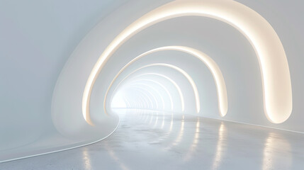 Obraz premium White curve extremely simple wind luminous indoor sci-fi space channel