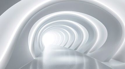 Obraz premium White curve extremely simple wind luminous indoor sci-fi space channel