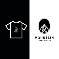 T-shirt vector icon set. Clothing symbol. mountain logo 
