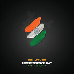 Indian Independence Day,  with Fireworks Freedom with Vibrant Tricolor Brush Strokes - Happy Independence Day. 15th August, and, Independence Day India, Poster, Banner, 