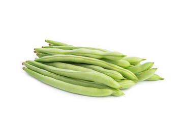 Common bean,Bush beans are french green beans isolated on white background.