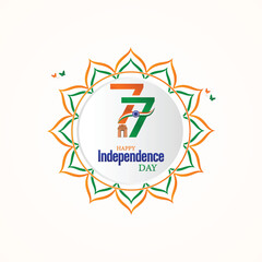 Independence Day India,  with Festive Greeting Card Design, India Independence Day, Poster, Banner, 