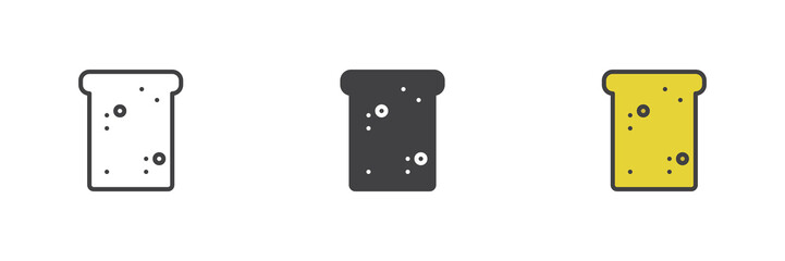 Toast bread different style icon set