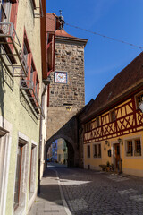 der berühmte Siebersturm in der mittelalterlichen Stadt Rothenburg ob der Tauber, Deutschland