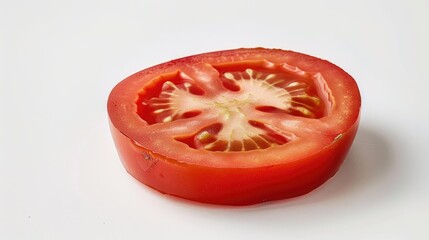 Tomato slice on white background