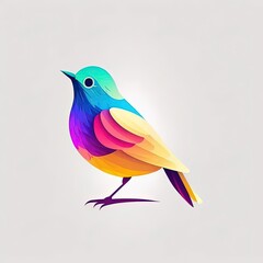 a colorful bird sitting on top of a white surface