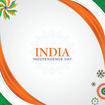 
India Independence Day Greeting Card with Floral Design, with, Independence Day India,
 Poster, Banner, Social Media Poster, 
