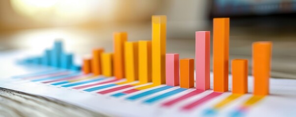 Quarterly profit, bar charts and money, business success,