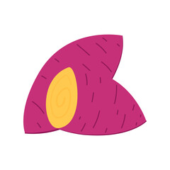 Sweet potato. Organic healthy vegetable. Fresh natural root. Made in vector cartoon flat style. Roasted sweet potato. Japanese Sweet potato.
