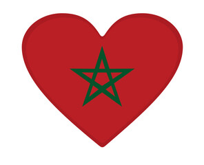 Morocco flag heart shaped. vector