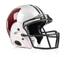 Fototapeta premium Footballhelm isoliert auf weißen Hintergrund, Freisteller