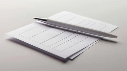a bank deposit slip, financial transaction, detailed illustration, clear and precise, isolated on white background