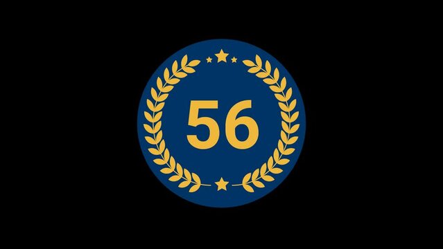 56 Number Laurel Wreath Badge Animation