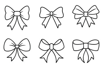 Ribbon Bow Line Art Refined Ribbon Sketch