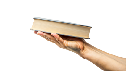 A hand grasps a book, ready to dive into its pages