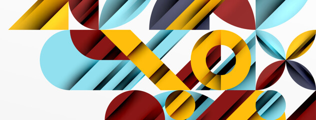 Circle, square, triangle shapes geometric minimal background