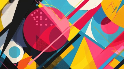 Fototapeta premium An abstract background with bold, geometric shapes and bright, contrasting colors