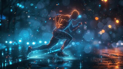 Hologram, running, generative AI.