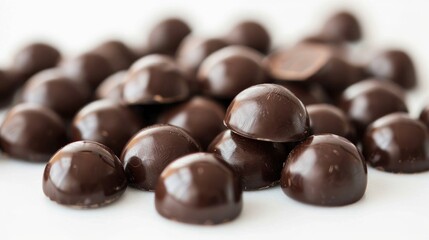 Dark chocolate pills or balls with a rich flavor