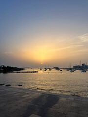 Naklejka premium sunset over the sea