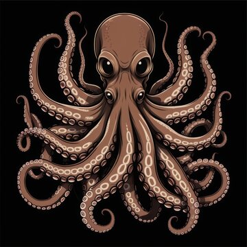 recommend clip art: Intricate Illustration of an Octopus