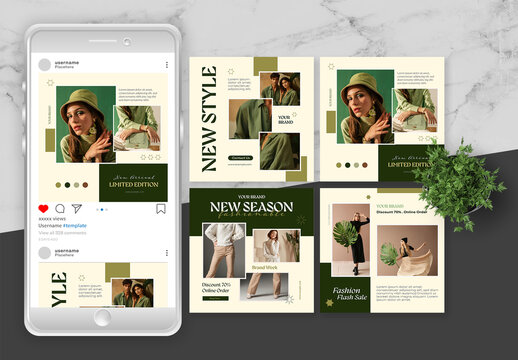 Green And Yellow Fashion Social Media Post