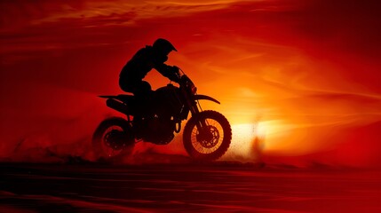 Fototapeta premium art moto rider silhuette