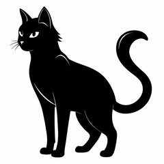 halloween cat black vector silhouette