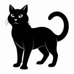 halloween cat black vector silhouette