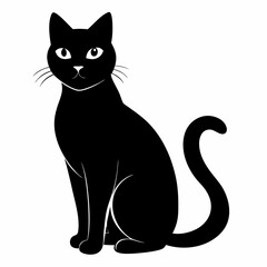 halloween cat black vector silhouette